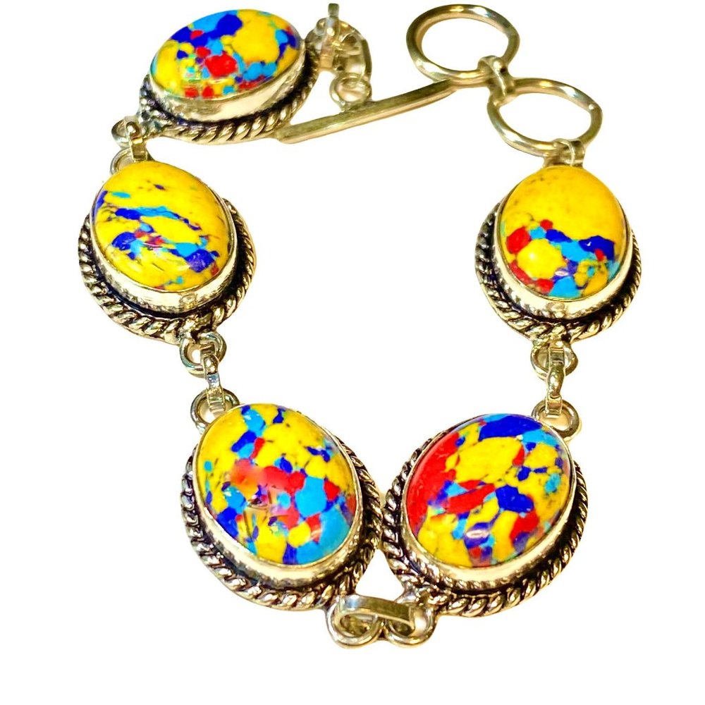Colorful Abstract Stone Bracelet